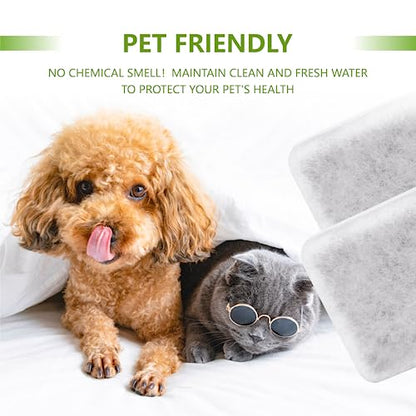 Pet Water Fountain Charcoal Replacement Filters Compatible with Petmate Replendish Mason Gravity Waterers, Automatic Cat Dog Water Bowl Dispenser Filters Replacement(6 Pack)