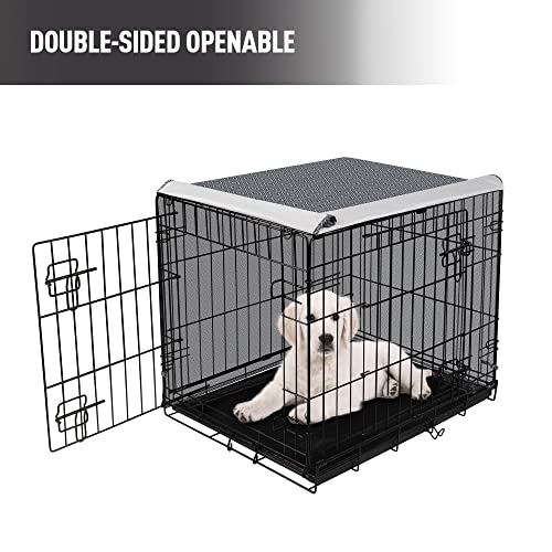 Pet Prime Dog Crate Cover for Wire Cages 36 Inch Indoor Breathable Polyester Pet Kennel Cover Machine Wash & Dry Double Door Lagre (Cover Only) - size: 36 inch