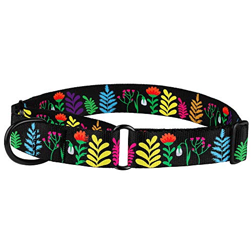 CollarDirect Martingale Dog Collar Heavy Duty Nylon Slip Collars for Small Medium Large Dogs [Nylon, Patterned, Navy Blue, M, 12"-17"] - color: Navy Blue, size: Medium (Neck Size 12"-17")
