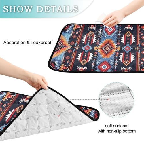 Qilmy Aztec Pet Mat, Waterproof Reusable Dog Training Pad Anti-Slip Pet Creat Pad for Small Medium Large Dogs and Cats - size: Smallx3