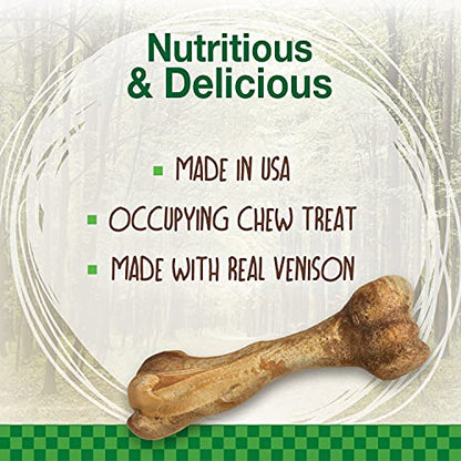 Nylabone Healthy Edibles WILD Natural Longer-Lasting Chew Treats, Venison Flavor, Large Dogs Up to 50 lbs - Made in USA (1 Count) - size: 1 Count (4.9 oz) (Pack of 1)