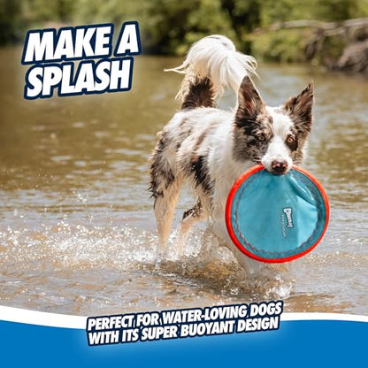 Chuckit! Max Glow Paraflight Flying Disc Dog Toy - Water Floating Flyer - Durable Nylon Construction with Soft Rubber Edges - For Medium and Large Dogs - Size Large - 9.75" L x 9.75" W - Pack of 1 - color: Green/Max Glow, size: Large