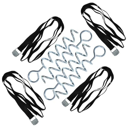 PRETYZOOM Portable Dog Stake Spiral Ground Anchor Heavy-Duty Steel Tent Stake with 2. Strap for Outdoor Camping and Pet Tie-Out