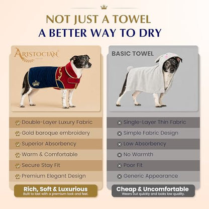 Aristocian Dog Bathrobe, Dog Grooming Supplies, Absorbent Towels for Dogs, Quick Drying Dog Bathrobe, Dog Bath Supplies, Dog Towel, Dog Robe, Dog Pajamas, Dog Clothes for Large Dogs, Dog Accessories - size: Medium