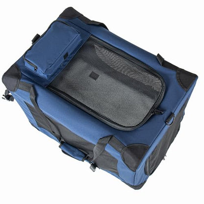 Soft Dog Crate, Portable 3-Door Folding Pet Carrier w/Mesh Windows, 36"x25"x25 Carrying Straps Fleece Mat,Collapsible Kennel for Dogs, Cats, Rabbits-Use for Indoor, Outdoor & Travel (36 inch) - size: 36 inch