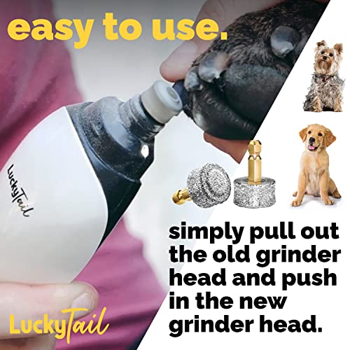 LUCKY TAIL - Dog Nail Grinder - Regular - Replacement Head - for Small, Medium & Large Dogs - Premium Quality - Diamond Tip Drill Bit - Professional Dog Nail Trimmers - Grooming Tool kit - 1 Pack - size: One Pack