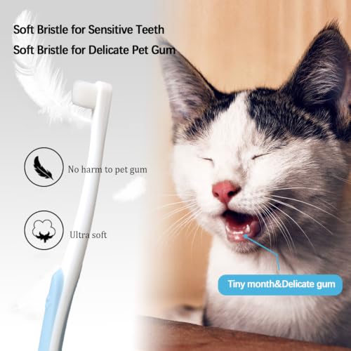 JGocot Small Dog Toothbrush,|Micro Brush Head|Nano Bristle|Soft Pet Toothbrush for Sensitive Gum&Teeth, Dog Teeth Cleaning Kit for Puppy, Kitten, Cats&Miniature Toy Size Dogs
