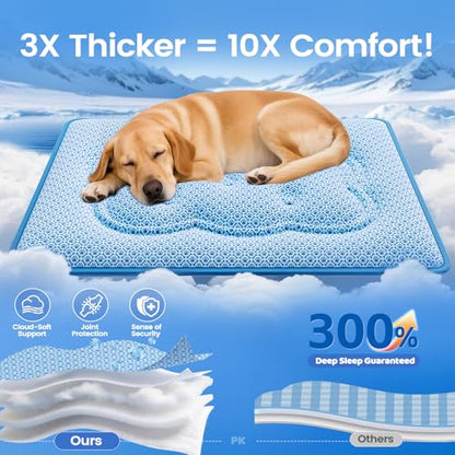Dog Cooling Mat, Thick Cooling Mat for Extra Large Dogs with PCM & Thermochromic Tech, Dual-Sided Durable Waterproof Cool Dog Bed Mat, Q-Max>0.5, Machine Washable, Non-Toxic - XL(31" x 43") - size: X-Large