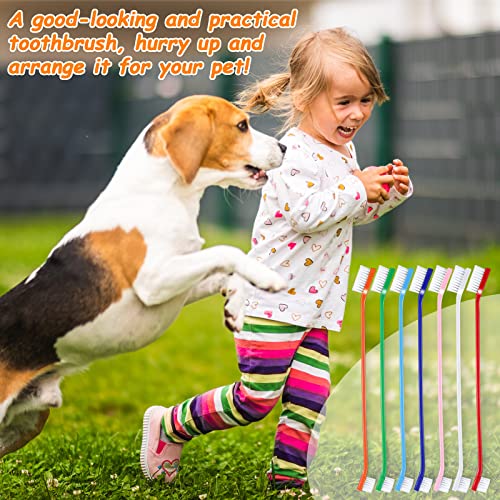 Honeydak Dog Toothbrush Bulk Dual Headed Dental Brushes Dogs Tooth Brushing Kit Long Handle Pet Tooth Brush for Puppy Large Small Cats and Most Pets Teeth Cleaning Dental Supplies(70 Pcs,Colorful) - color: Colorful