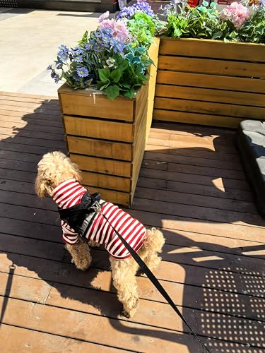 Turtleneck Dog Shirt Cute Doggie Embroidery Super Soft Dog Sweatshirt Stretchy Striped Puppy Pullover for Cats Small Medium Large Dogs (Red Striped, X-Large) - color: Red Striped, size: X-Large