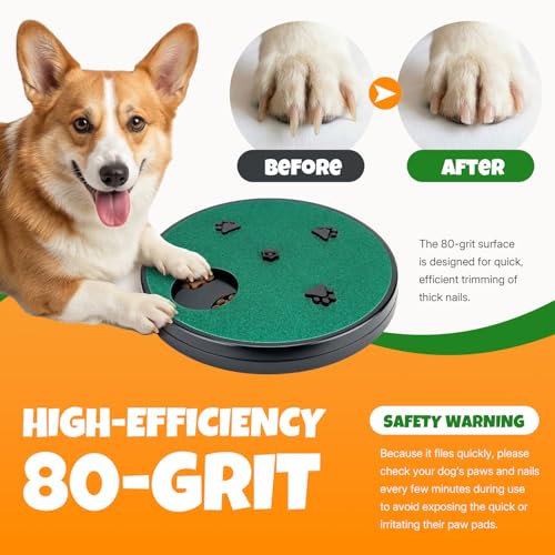 Mcbazel Dog Nail Scratch Board for Large & Small Dogs, 13" Upgraded Rotatable Dog Scratch Pad for Nails with Treat Box, Trimmer Grinder Filer, Stress-Free Alternative to Clippers [1 Extra Pad]