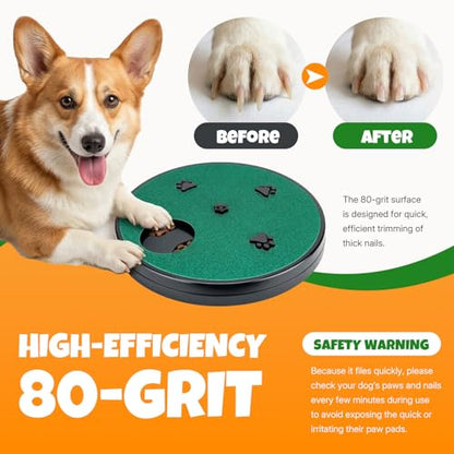 Mcbazel Dog Nail Scratch Board for Large & Small Dogs, 13" Upgraded Rotatable Dog Scratch Pad for Nails with Treat Box, Trimmer Grinder Filer, Stress-Free Alternative to Clippers [1 Extra Pad]