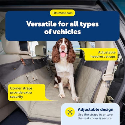 PetSafe Happy Ride Quilted Bench Seat Cover - Long-Lasting Waterproof Padded Backseat Protection with Secure Seatbelt Access - Keeps Leather Seats Clean & Protects from Scratches - color: Green, size: Standard, style: Bench