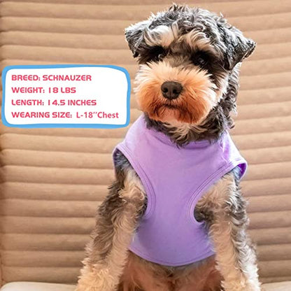KYEESE 2Pack Dog Shirt, Soft Striped Dogs T Shirts, Lightweight Doggie Tank Top Cat Clothes, Sleeveless Dog Shirt for Small Dogs, Stretchy Pet Vest, Purple+Blue Striped, Small - color: 04# 2Pack (Purple+Purple Striped), size: Small (4-7lbs)