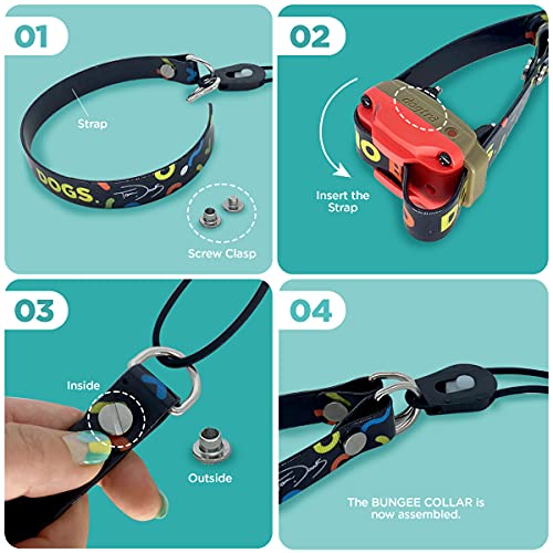 Dogtra Tom Davis Bungee Collar Comfortable Easy Fit Compatible with Tom Davis Edition 280C Dog Training E-Collar 3/4" Inch Strap Receivers - color: Bungee Strap Only - Black
