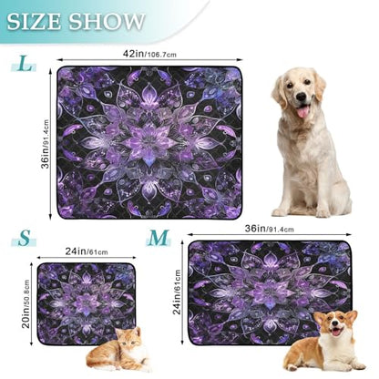 Qilmy Mandala Pet Mat, Waterproof Reusable Dog Training Pad Anti-Slip Pet Creat Pad for Small Medium Large Dogs and Cats - size: Smallx3