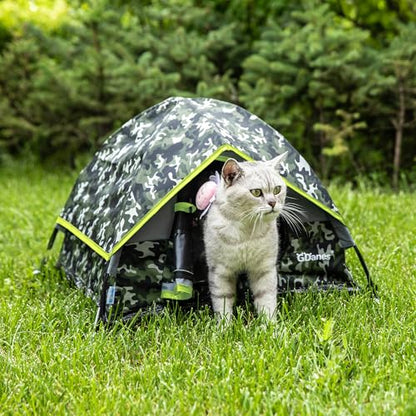 GDanes Camouflage Cat Tent, Portable Pet Cat House with Soft Pad, Cat Cave, Dog House for Small Medium Dogs and Rabbits - color: Green