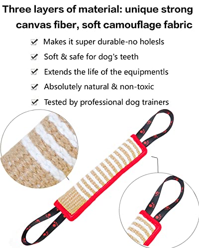 Clysoru Dog Tug Toy Tough Jute Bite Pillow Lasting Training Equipment Puppy to Large Dogs Interactive for Large and Small - color: Fiag red