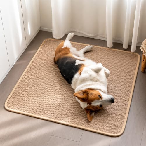 for Canine for Travel, Portable Dog Settle Mat, 70x55cm Brown Textile, Washable Resistant Non-Slip Dog Crate Mat