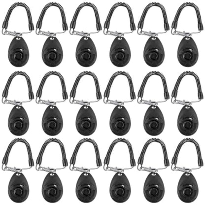 Frienda 18 Pieces Dog Training Clicker, Pet Behavioral Training Clickers with Wrist Strap for Dogs Cats Puppy Birds Horses(Black) - color: Black