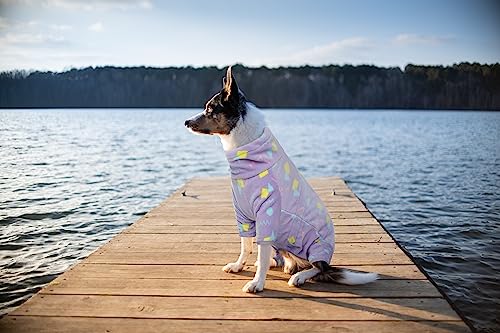 ROZKITCH Dog Jacket with Sleeves, Pet Windproof Warm Cold Weather Jacket Vest with Luminous Zipper, Jumpsuit Apparel Outfit Clothes for Small Medium Large Dog Geometry XS - color: Purple-geometry, size: XS