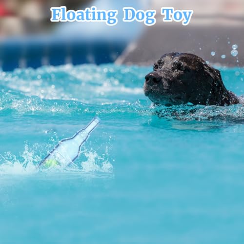 Water Bottle Dog Toy for Aggressive Chewers,Ball in Bottle Rubber Dog Toy,Cute Interactive Pet Rubber Cruncher for Dogs Aggressive Chewers Large/Medium/Small(Blue) - color: Blue