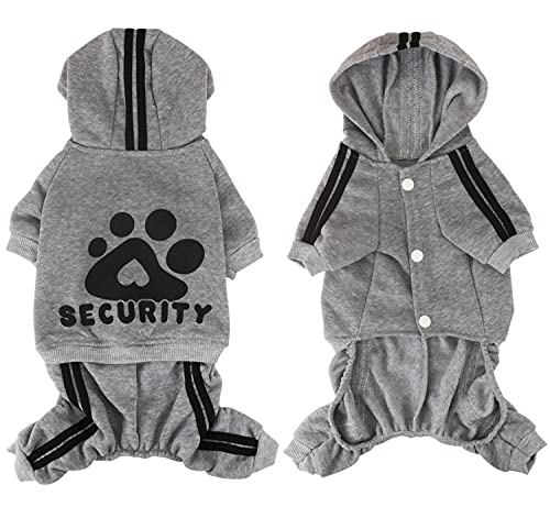 Dog Hoodie Security Clothes 4 Legs Jumpsuit Sweatshirt Hoodies Soft & Warm Dog Outfit Pullover Dog Winter Clothes Sweater for Small Medium Large Dogs Cats (Gray, XX-Large) - color: Grey, size: XX-Large