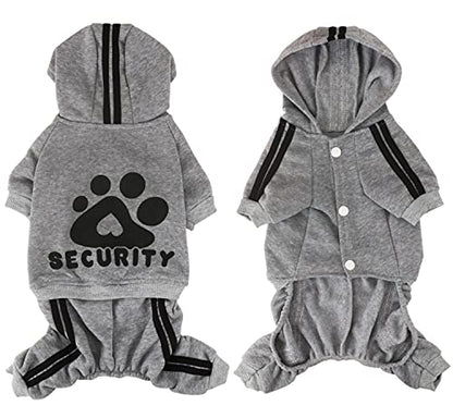 Dog Hoodie Security Clothes 4 Legs Jumpsuit Sweatshirt Hoodies Soft & Warm Dog Outfit Pullover Dog Winter Clothes Sweater for Small Medium Large Dogs Cats (Gray, XX-Large) - color: Grey, size: XX-Large