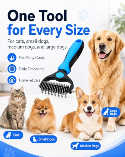 2 Pcs Pet Grooming Tool Deshedding Dog Brush for Dogs Shedding Comb Silent Groom Cats Tools Cepillo Para Perros the Double Sided Reviews Deshedder Brushes Lint Hair Extra Sticky Teeth Remover