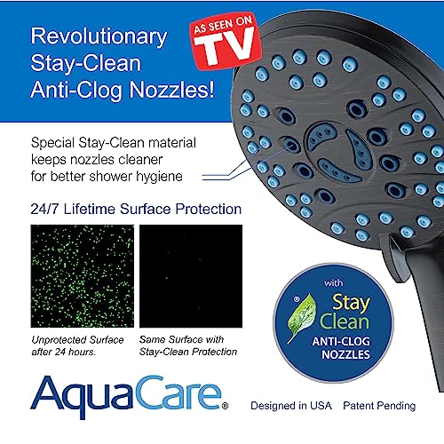 Hotel Spa AquaCare As-Seen-On-TV High Pressure Handheld/Rain 50-mode 3-way Shower Head Combo with Adjustable Arm - Anti-clog Nozzles, Tub & Pet Power Wash, 6 ft. Hose, Rubbed Bronze Finish - color: Oil Rubbed Bronze, style: 2.5 Gallons Per Minute
