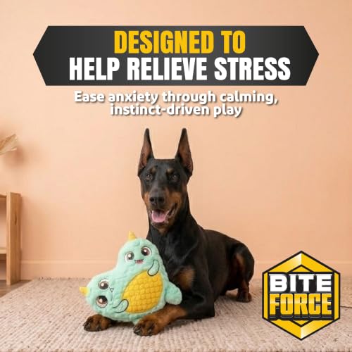 Bite Force - Large Durable & Strong Dog Toy Blue Two Headed Monster with Squeaker, Kevlar-Reinforced for Aggressive chewers. - color: Regular - Double Monster