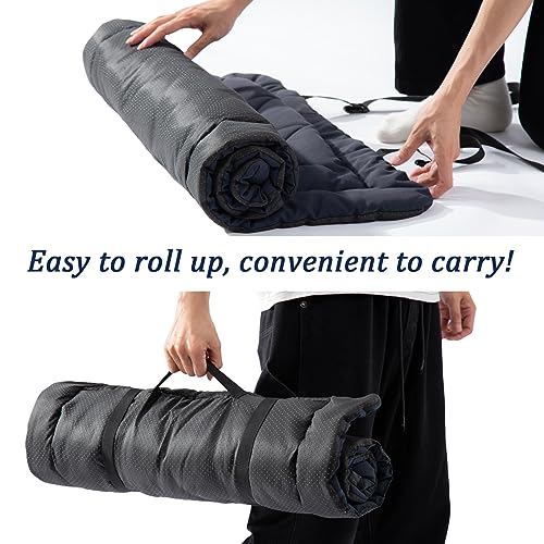Travel Dog Bed, Portable Waterproof Anti-Slip Dog Camping Bed Mat with Carry Handles for cat or Other pet, Machine Washable, 36 * 23” Dark Blue - size: Medium