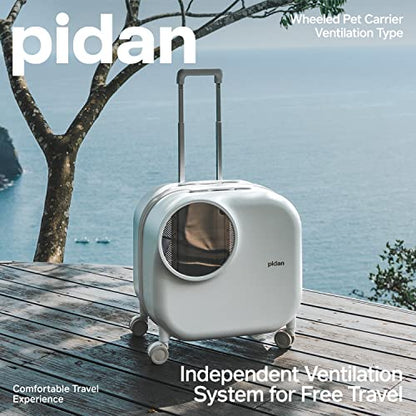 pidan Pet Carrier Large,Pet Suitcase,for Cat and Small Dog,Pet Trolley Case,Pet Rolling Carrier,with Ledlight and Ventilation System,Rechargeable