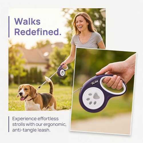 Retractable Dog Leash for Small Medium Dogs One-Click Brake & Lock Anti-Slip Ergonomic Handle 360° Tangle-Free Zinc Alloy Hook Durable ABS Casing-9.84feet Black - color: Black, size: 1