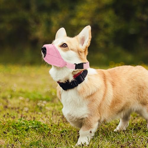 Dog Muzzle for Small Dogs, Breathable Adjustable Puppy Muzzles, Small Dog Muzzle for Grooming Barking Chewing Allows Panting Drinking