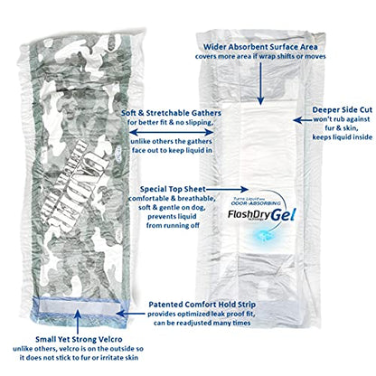 Hartz Disposable Male Dog Wraps, Size S 40 count, Comfortable & Secure Fit, Easy to Put On - size: S Male Wrap