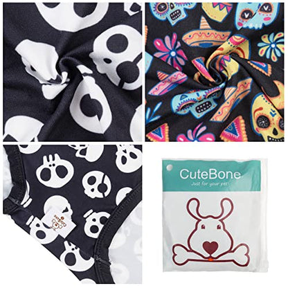 CuteBone Dog Shirts 2-Pack Soft Pet Clothes Breathable Summer Vest for Small Puppy and Stretchy Cat Apparel - color: Skulls, size: Small