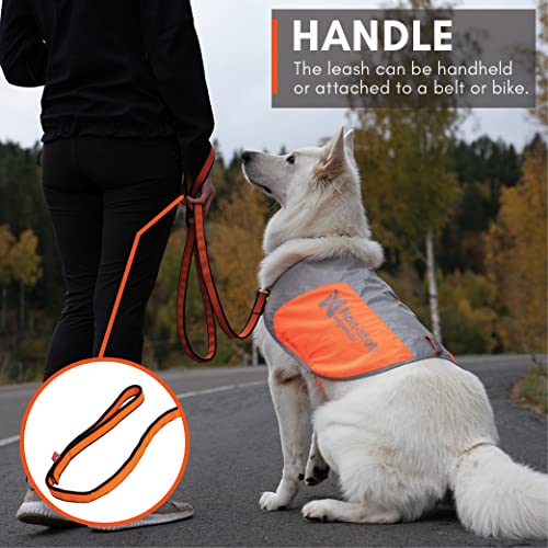 Non-stop Dogwear Bungee Dog Leash with Shock Absorption (2.8 m) - Elastic Dog Leash for Sports Running, Biking & Hiking - Hands Free Leash with Twistlock Safety Carabiner for Adventures, Black/Orange - size: 2.8 m / 23 mm