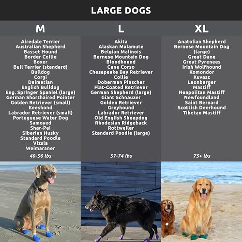 PawZ Rubber Dog Boots for Medium Paws - All-Weather Waterproof Dog Shoes, Anti-Slip Traction for Rain, Snow, Mud & Hot Pavement - Pull-On Dog Booties, Black - Medium (2.5" - 3") - Pack of 24 - size: M