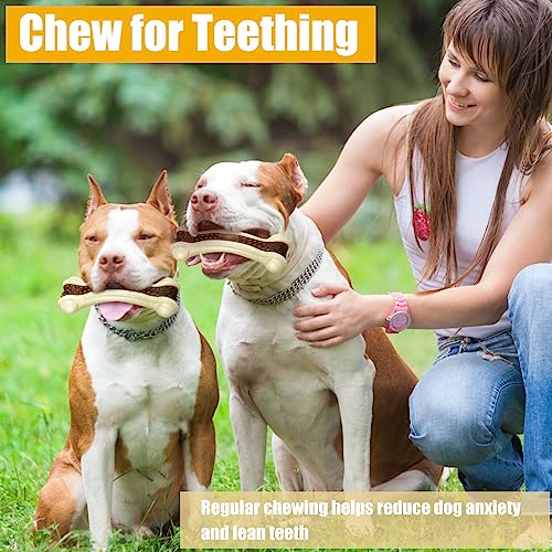 Sosation 10 Pcs Dog Chew Toys for Aggressive Chewers Nylon Beef Flavor Dog Bones Tough Puppy Teething Toys Puppy Chew Bones for Large/Medium/Small Breed Dogs Puppies (5.1 x 2 Inch) - size: 5.1 x 2 Inch