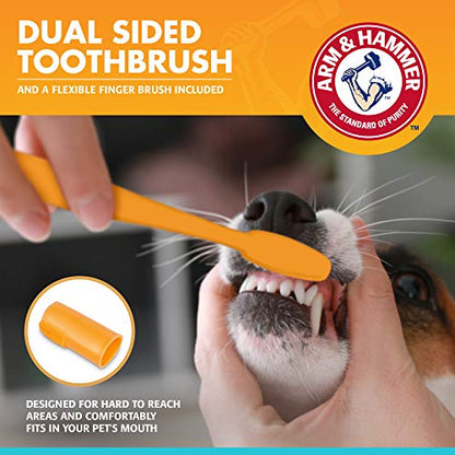 Arm & Hammer for Pets Enzymatic Dog Dental Care Kit, Chicken Flavor Toothpaste with Baking Soda for Plaque, Tartar, and Bad Breath, Double-Sided Toothbrush and Finger Brush Included, 2.5 Oz - size: 2.5 Ounce (Pack of 1)
