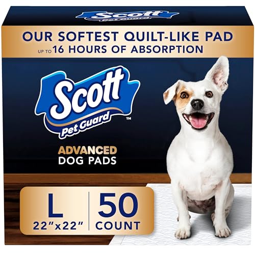 Scott Pet Guard Advanced Dog Pads - Large - 22" x 22" - 50 Pack of Pet Pads - size: Large 50 Pack