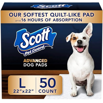 Scott Pet Guard Advanced Dog Pads - Large - 22" x 22" - 50 Pack of Pet Pads - size: Large 50 Pack