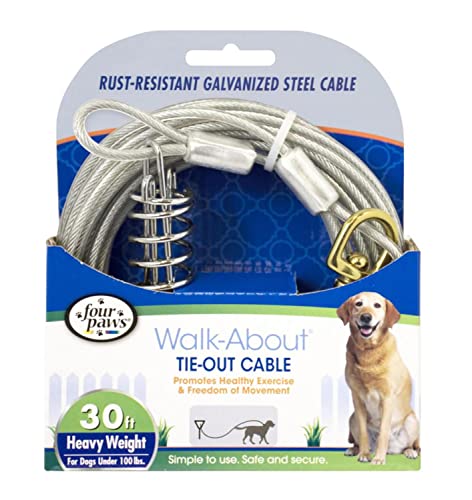 Four Paws Heavy Weight Tie Out Cable Silver 30 Feet - size: 30 Feet