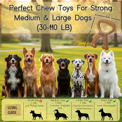 Chew Buddy – Durable Natural Rubber Dog Chew Toy for Medium & Large Dogs (30–110 lb) – Eco-Friendly, Teeth Cleaning, Tough Toy for Strong Chewers, for Dogs