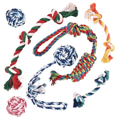 Dog Rope Toys 7 Pack - Puppy Teething Toys for Small/Medium Dogs - Durable Dog Chew Toys for Aggressive Chewers - Interactive Tug of War Toys for Boredom & Teeth Cleaning