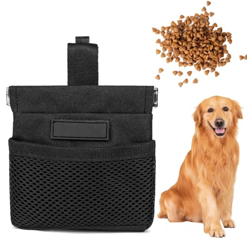 DONGKER Dog Treat Pouch,Auto Closure Pet Snack Reward Pouch with Waist Belt Clip for Pet Dog Travel Training Outdoor Use