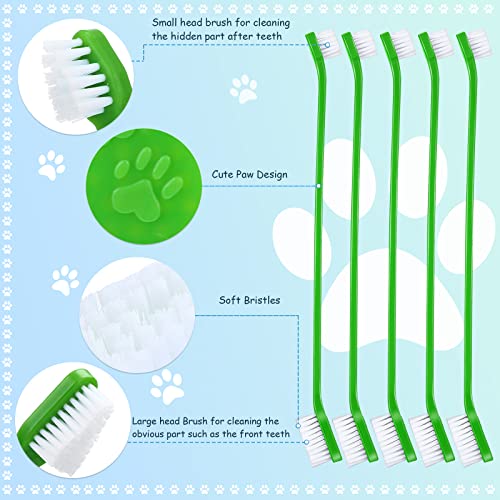 Honeydak Dog Toothbrush Bulk Dual Headed Dental Brushes Dogs Tooth Brushing Kit Long Handle Pet Tooth Brush for Puppy Large Small Cats and Most Pets Teeth Cleaning Dental Supplies(70 Pcs,Green) - color: Green