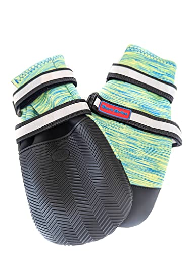 All Weather Neoprene Paw Protector Dog Boots with Reflective Straps in 5 Sizes! (Turquoise XXL) - size: XXL