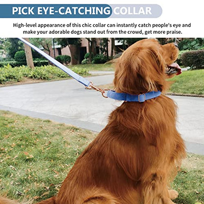 Soft Leather Martingale Dog Collar - Adjustable Rose Gold Limited Slip Collars [Easy to Clean], Stylish Durable Heavy Duty Nylon No Pull Training Collar for Small Medium Large Dogs S Blue Purple - color: Blue Purple, size: S (Neck 10"-15", Width 4/5")